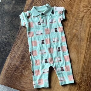 Mint Green s’mores Baby Romper